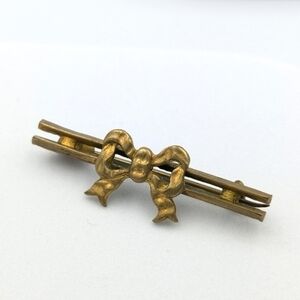 Antique bow bar brooch pin